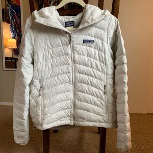 Women’s Patagonia Hooded Down Jacket, Birch White